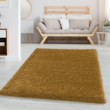 thumbnail of Carpetsale24 Shaggy Hochflor Teppich, 80x250 cm, Gold, weich, flauschig, modern, einfarbig, für schmale Räume, Küche, Schlafzimmer Flur