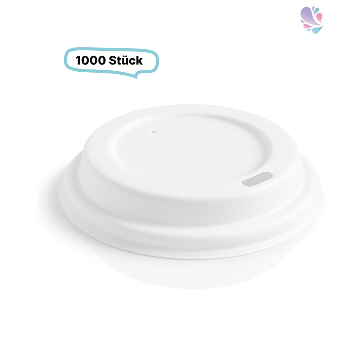 Deckel aus Bagasse 1.000 Stk für Kaffeebecher mit 90mm Durchmesser, umweltfreundlich, kompostierbar
