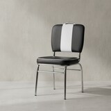 thumbnail of Retro Esszimmerstuhl, 50er-Jahre Diner Style, bequeme Polsterung. Schwarz, 47x45x90 cm | Kadima Design