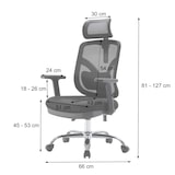 thumbnail of SIHOO Bürostuhl Schreibtischstuhl, ergonomisch, verstellbare Lordosenstütze und Armlehne ~ schwarz