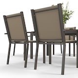 thumbnail of Conjunto de comedor de exterior de 7 piezas conjunto de mesa y 6 sillas de jardín con sillas apilables y marco de acero para terraza patio