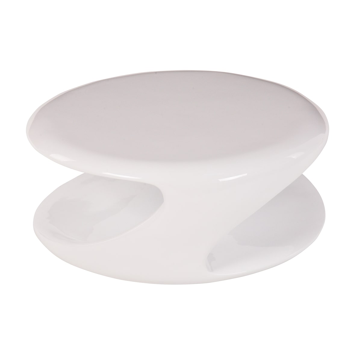 SalesFever salontafel rond | hoogglans gelakt | glasvezel | B 80 x D 80 x H 33 cm | wit