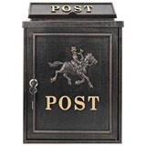 thumbnail of Briefkasten PETER Bronze 29x13x41 cm Gussaluminium Wandmontage | Postkasten Nachrichtenkasten für Briefe und Zeitungen