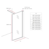 thumbnail of Duschabtrennung Walk-In Duschwand Milchglas vollsatiniert 8mm (BxH) 1400x2000mm