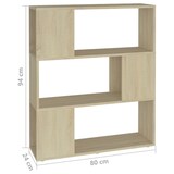 thumbnail of vidaXL Bücherregal Raumteiler Sonoma-Eiche 80x24x94 cm Holzwerkstoff