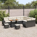 thumbnail of vidaXL Garten-Sofa-Set mit Kissen 12 pcs Schwarz und Creme