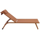 thumbnail of Lot de 2 bains de soleil inclinable avec roues terracotta