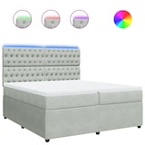 thumbnail of vidaXL Boxspringbett mit Matratze Hellgrau 200x200 cm Samt