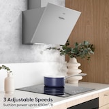 thumbnail of CIARRA Cappe senza testa A+++ 650 m³/h Aspiratore 60 cm Cappe inclinata senza testa LED VMS6762A