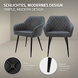 thumbnail of ML-Design Esszimmerstühle 4er Set, Anthrazit, mit Arm- & Rückenlehne, Kunstlederbezug & Metallbeine, ergonomische Polsterstühle für Esszimmer &