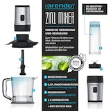 thumbnail of Arendo Standmixer 700 W, Edelstahl Mixer & Zerkleinerer 1,2L 2IN1 inkl. 2x Mixbehälter je 0,57L