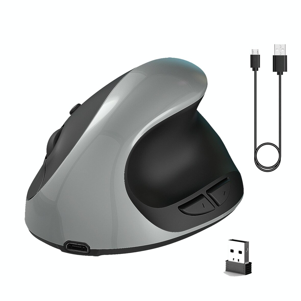 Souris Ergonomique Sans Fil Rechargeable Pour Gaming Avec Précision Laser Gris YONIS