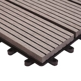 thumbnail of WPC Bodenfliese Rhone + Abschluss, Holzoptik Balkon/Terrasse, 11x je 30x30cm = 1qm Premium ~ grau linear senkrecht