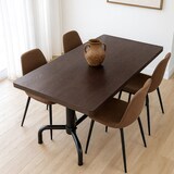 thumbnail of Esszimmertisch HWC-P31, Tisch Esszimmertisch, Industrial Holz 140x80cm ~ dunkel, schwarzes Gestell