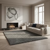 thumbnail of Teppich Hochflor Langflor Uni Kuschelig Waschbar Strapazierfähig Wohnzimmer Schlafzimmer Hellgrau 140x200 cm – SALZACH von Kadima Design