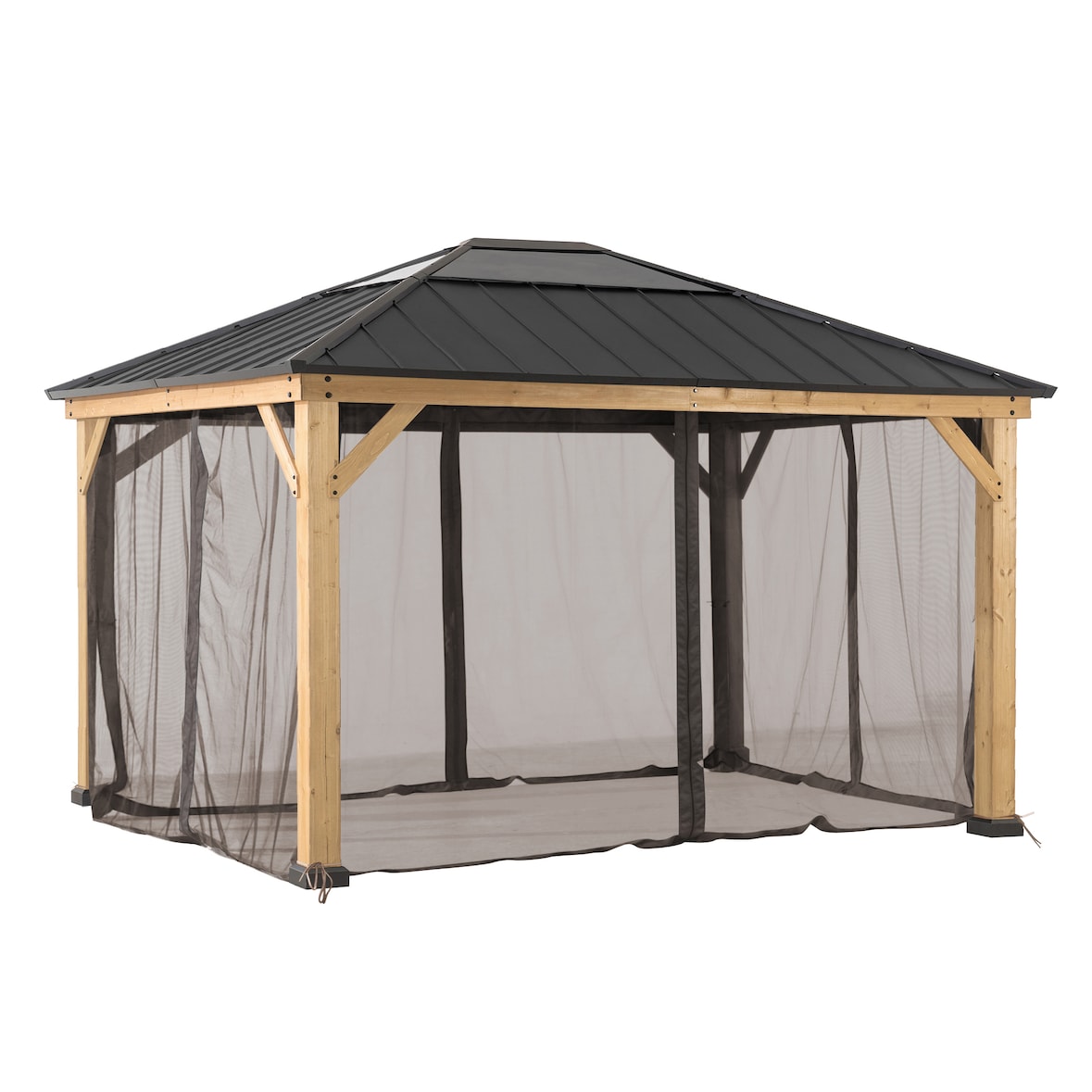 Net voor cederhouten tuinpaviljoen 393cm x 452cm