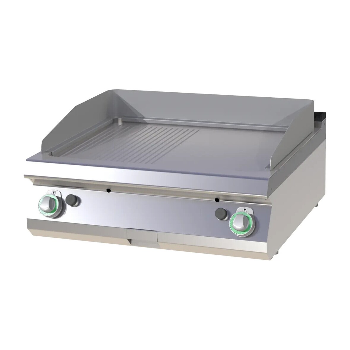 Gastro Gas-Griddleplatte gerillt/glatt Tischgerät Grillplatte Bratplatte 800x730x300 mm Edelstahl