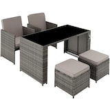 thumbnail of tectake Conjunto de ratán Palermo   gris - 403562