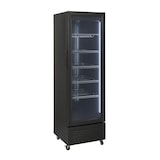 thumbnail of Frigo vetrina bibite verticale refrigerata 1 anta in vetro nera 0 +10 °C 229 lt 42x52,5x192h cm
