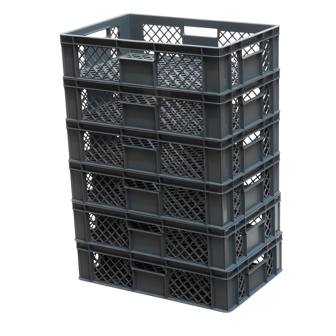 6 Stück Bäckerkisten / Brotkisten 600 x 400 x 150 mm in Grau