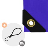 thumbnail of ECD Germany Abdeckplane 3x4m 12m², 650g/m², Blau, PVC, Wasserdicht, Reißfest, 10 Haken, Gewebeplane mit Ösen, Schutzplane für Gartenmöbel Pool Auto