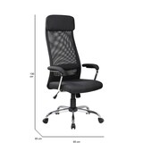 thumbnail of Dmora Sedia da ufficio Canberra, Poltrona presidenziale con braccioli, Sedia ergonomica da ufficio, 65x65h126/136 cm, Nero