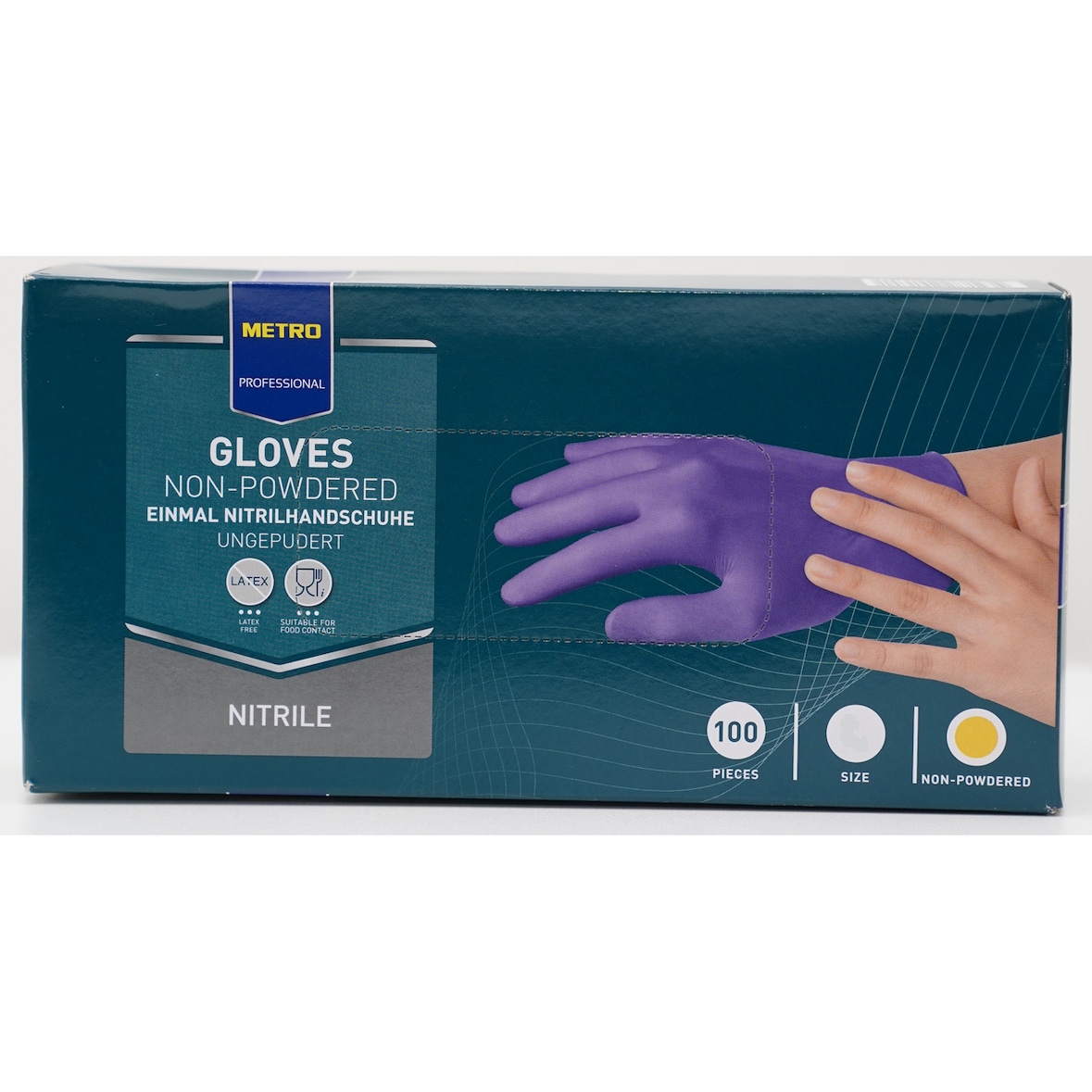 METRO PROFESSIONAL Einmalhandschuhe, Nitril, ungepudert, Größe L, lila, 100 Stück