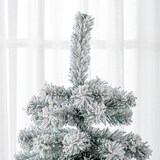 thumbnail of Árbol de Navidad 180 cm árbol de Navidad artificial nevado con 627 ramas y soporte de metal árbol de Navideño para salón verde y blanco