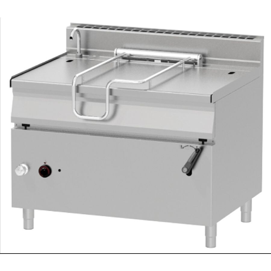 Gas Kippbratpfanne Bratpfanne Kipppfanne 120L 1200x900x900mm manuelle Kippvorrichtung Gusseisener Boden