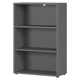 thumbnail of bümö Space Aktenregal Holz, Mehrzweckregal 80 cm breit in Graphit - Regal für 3 OH, Büro Regal klein als Möbel für Arbeitszimmer, Büroregal,