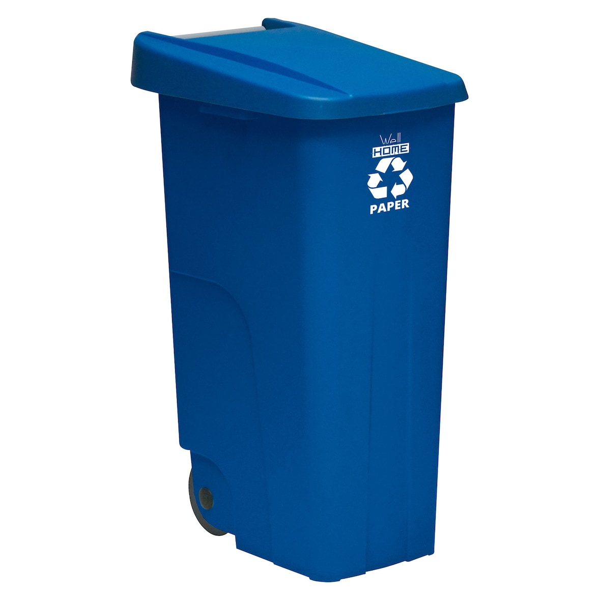 WellHome - Cubo de Basura 110L con Ruedas, Ideal para Reciclaje de Papel y Cartón