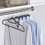thumbnail of Yaheetech Kleiderbügel 100 Stück Bügel Anzugbügel samt Garderobenbügel rutschfest Jackenbügel platzsparend mit Steg Grau