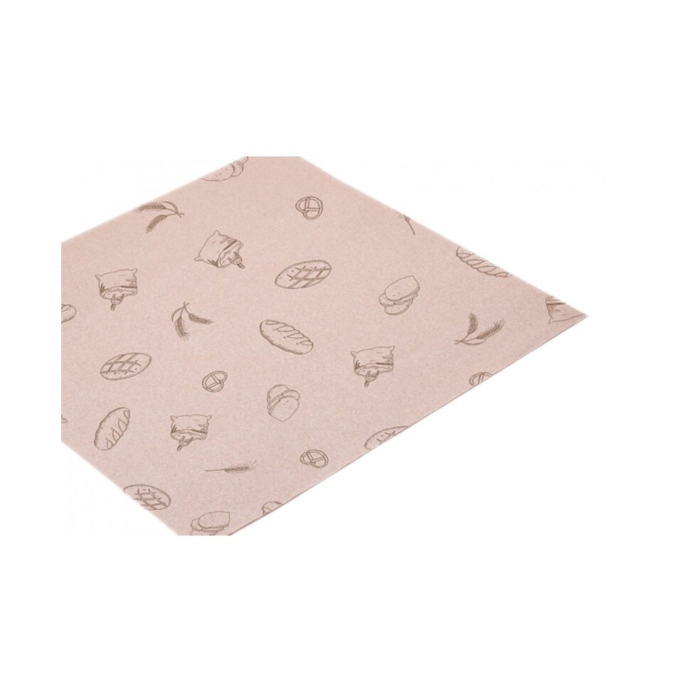 Schachtel mit 400 Blatt natürlichem Manila-Bäckereipapier, dekoriertes Brot, 60 x 86 cm