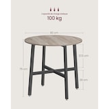 thumbnail of Helloshop26 - Runder Ess-/Küchentisch für Wohnzimmer/Büro 80 x 75 cm Industriestil braun 12_0007439