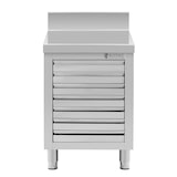 thumbnail of Royal Catering - RVS keukenkast met lades - 50 x 70 cm - 185 kg - 7 lades voor pizzadeeg - met achteropstand -