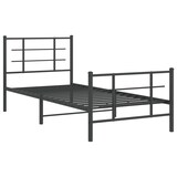 thumbnail of vidaXL Bedframe met hoofd- en voeteneinde metaal zwart 90x200 cm