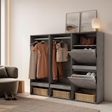 thumbnail of Roupeiro aberto, Guarda-roupa,Armário aberto, 180x35x145cm, Para quarto, dormitório, Sapateira, Estilo moderno, Cimento _ 439_4