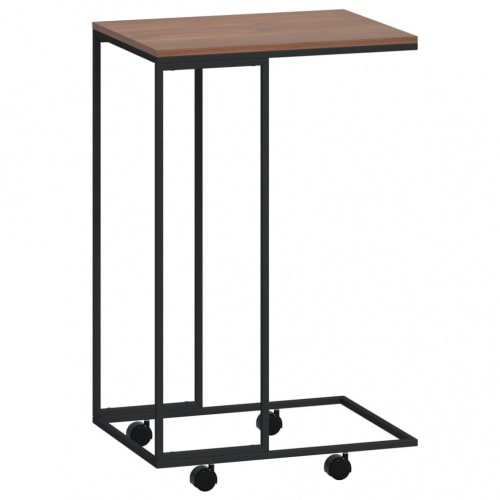 Table d'appoint avec roues Noir 40x30x63,5 cm Bois d'ingénierie Modèle Opaline Prestige