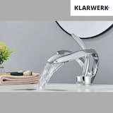 thumbnail of KLARWERK® NAVIS | Rubinetto Cascata Bagno Cromo Acciaio | per Lavabo Hotel | Miscelatore 2 Attacchi Design Premium Gastro Premium