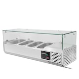thumbnail of Vetrina refrigerata vetro, per 3x GN 1/3 e 1x GN 1/2, 1200x395x435 mm
