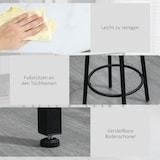 thumbnail of Bartisch Set mit 2 Barhockern Weiß 100x40x90 cm, Tischplatte in Marmoroptik, Stahlrahmen pulverbeschichtet, verstellbare Füße