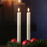 thumbnail of LED Stabkerzen Mia Tafelkerzen Echtwachs flackernd H: 24cm creme 2Stk