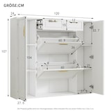 thumbnail of Schuhschrank Weiß 24x120x107 mit verstellbaren Regalen & 2 Schubladen für 10-15 Paar Schuhe, MDF & Spanplatte