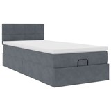 thumbnail of vidaXL Ottoman-Bett mit Matratze Dunkelgrau 90x200 cm Samt