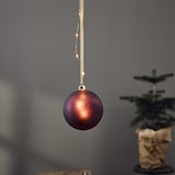 thumbnail of LED Weihnachtskugel Christbaumkugel beleuchtete Glaskugel Timer Deko rot 15cm