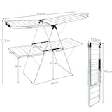 thumbnail of Estendal dobrável COSTWAY, 2 níveis, secador de roupa com asas ajustáveis em altura e pés antiderrapantes, asa, branco