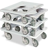 thumbnail of 6x Logistikroller/Kistenroller für Behälter 600 x 400 mm, Tragkraft 250 kg, weiß