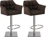 thumbnail of CHEFGASTRO 2er Set Barhocker PHILADELPHIA Stoff Edelstahl HxBxT 88x64x45cm Stoff Braun Barstuhl
