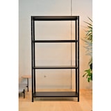 thumbnail of SCHULTE Regalwelt rekken zonder schroeven met 4 PowerMAX legborden, 65 kg draagvermogen, 180x60x40 cm (HxBxD), zwarte structuur