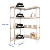 thumbnail of Estante de aço inoxidável corner SIMONINOX 4 prateleiras 2000x1360x500 mm